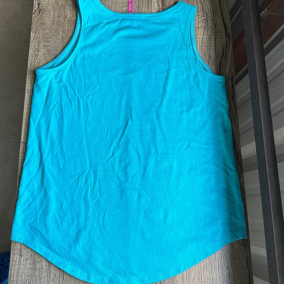 Life is Good Crusher Blue Beach Sea Shell Tank Top Curved Hem M - Picture 3 of 9
